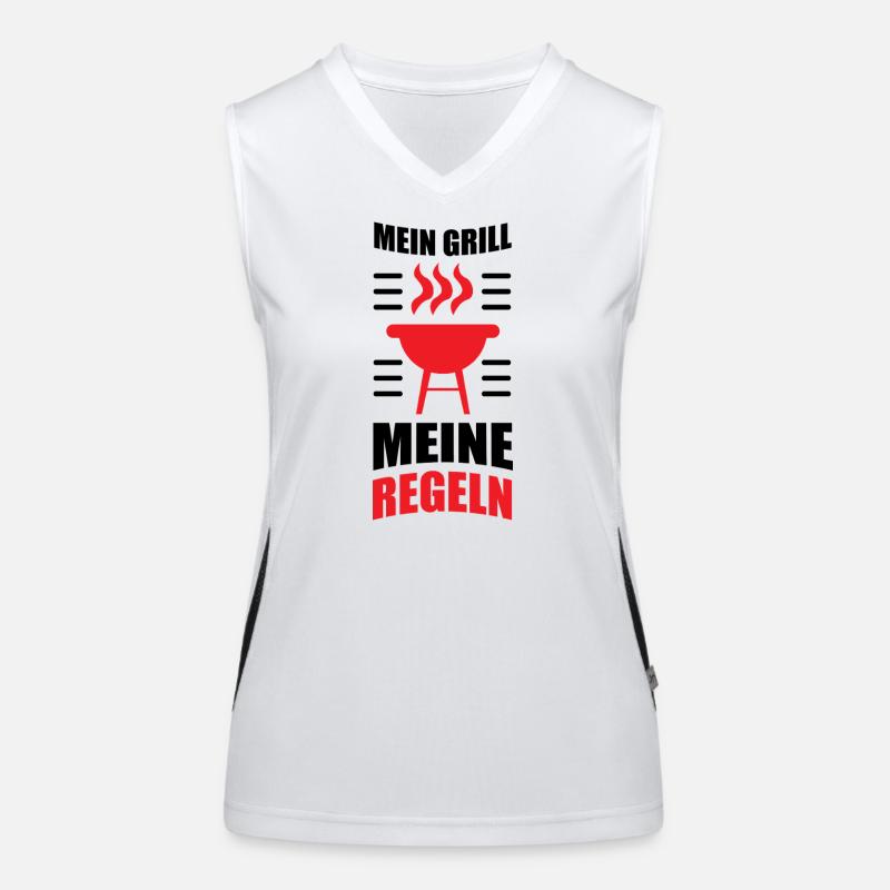 My Grill My Rules - Grilling Rules Fun BBQ Women's Functional Contrast Tank Top