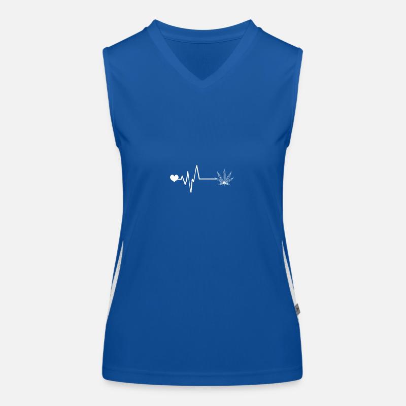 Hemp Leaf Pulse Heartbeat Cannabis Women's Functional Contrast Tank Top
