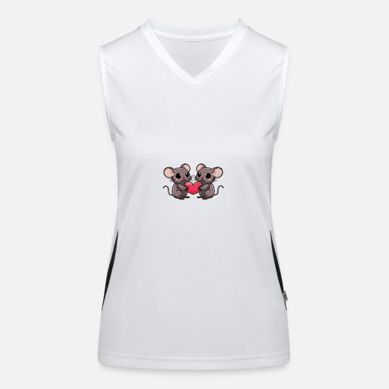 Maus Paar Valentinstag Funktionelles Kontrast-Tank Top für Frauen