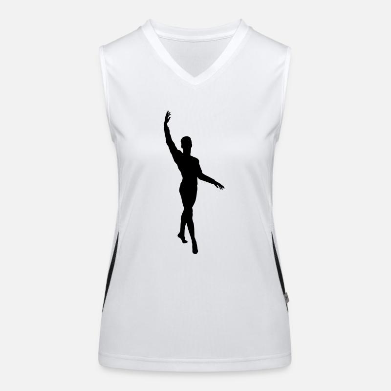 Vektor Balletttänzer Silhouette Funktionelles Kontrast-Tank Top für Frauen