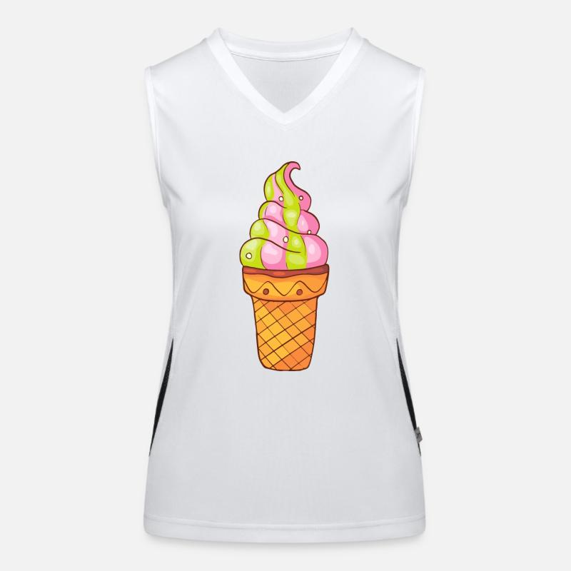 Softeis Eis Speiseeis Eiskrem Eiscreme Kugeleis Funktionelles Kontrast-Tank Top für Frauen
