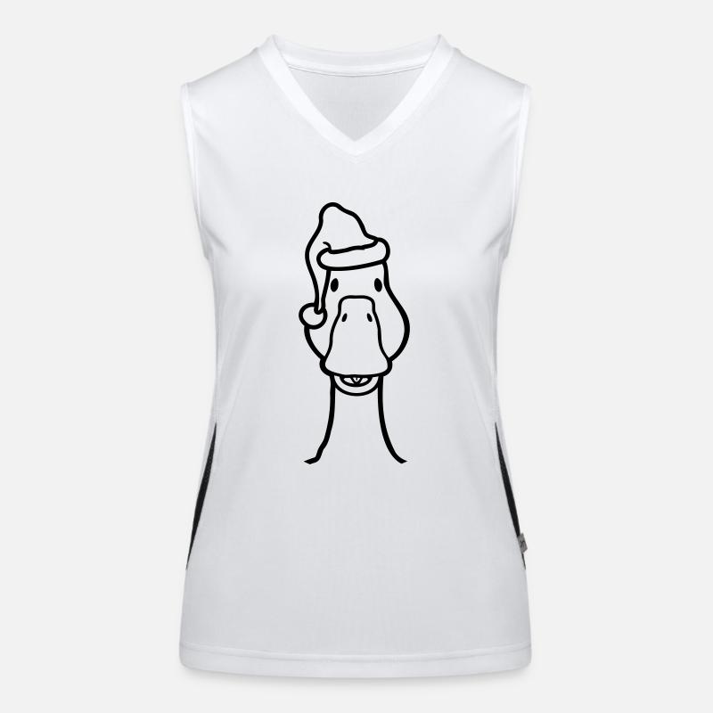 Gans Kopf Heiligabend Weihnachten Funktionelles Kontrast-Tank Top für Frauen