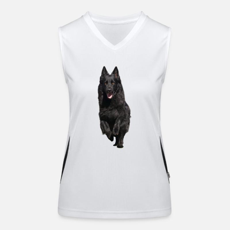 black shepherd front Women's Functional Contrast Tank Top