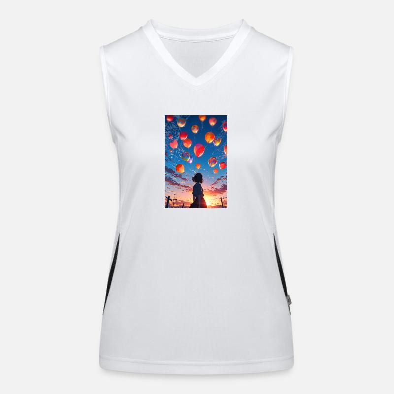 Mädchen mit Ballons Funktionelles Kontrast-Tank Top für Frauen