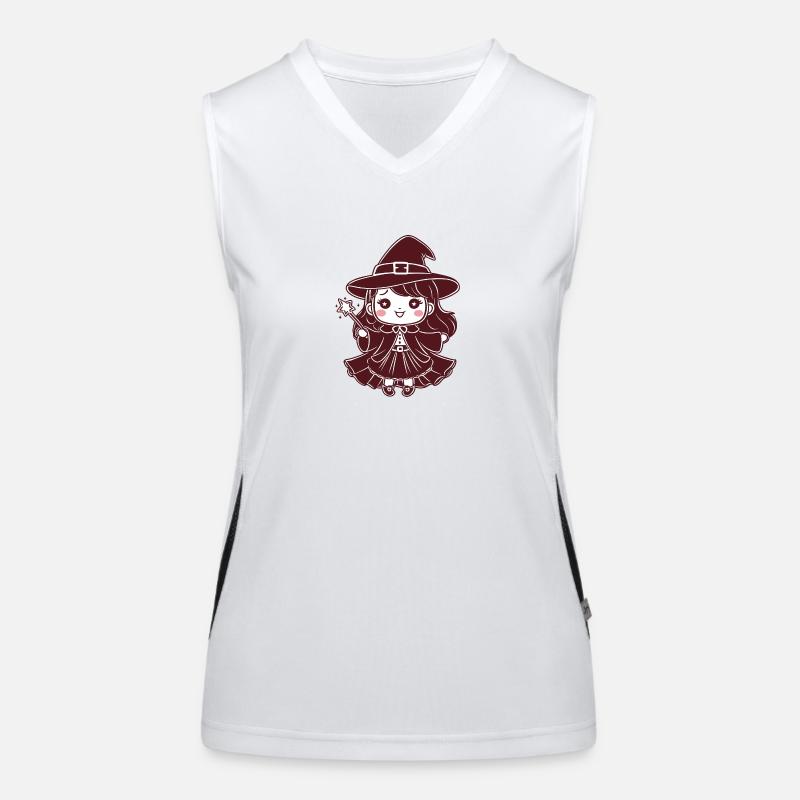 Chibi-Hexe Funktionelles Kontrast-Tank Top für Frauen