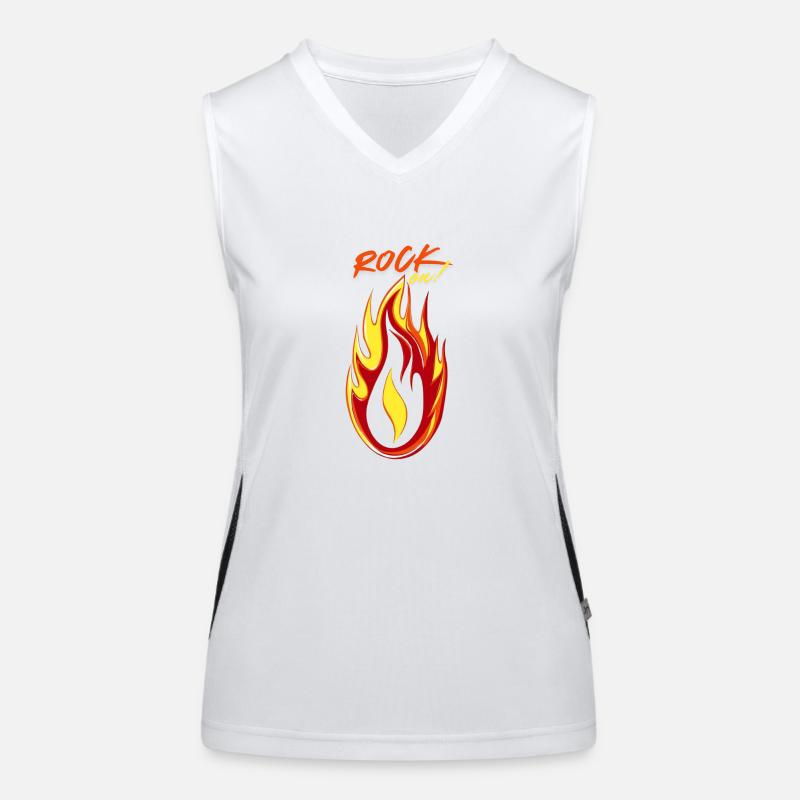 Rock on Fire & Flame Women's Functional Contrast Tank Top