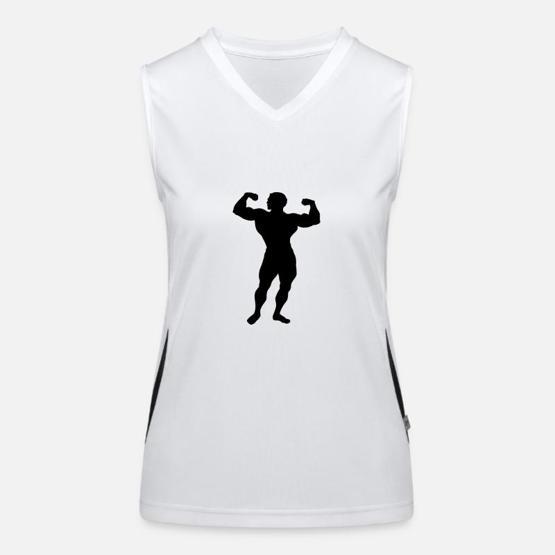 Bodybuilder silhouette Women's Functional Contrast Tank Top