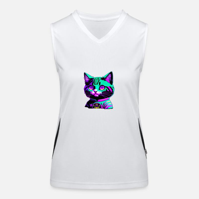Funky cat Women's Functional Contrast Tank Top
