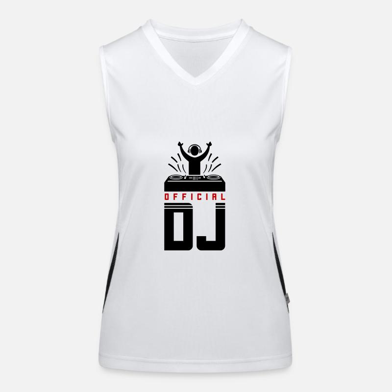 DJ Spruch Turntables Funktionelles Kontrast-Tank Top für Frauen