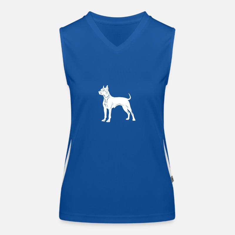Pit Hund Silhouette Funktionelles Kontrast-Tank Top für Frauen