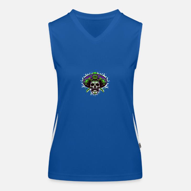 Mexican Skull Women's Functional Contrast Tank Top