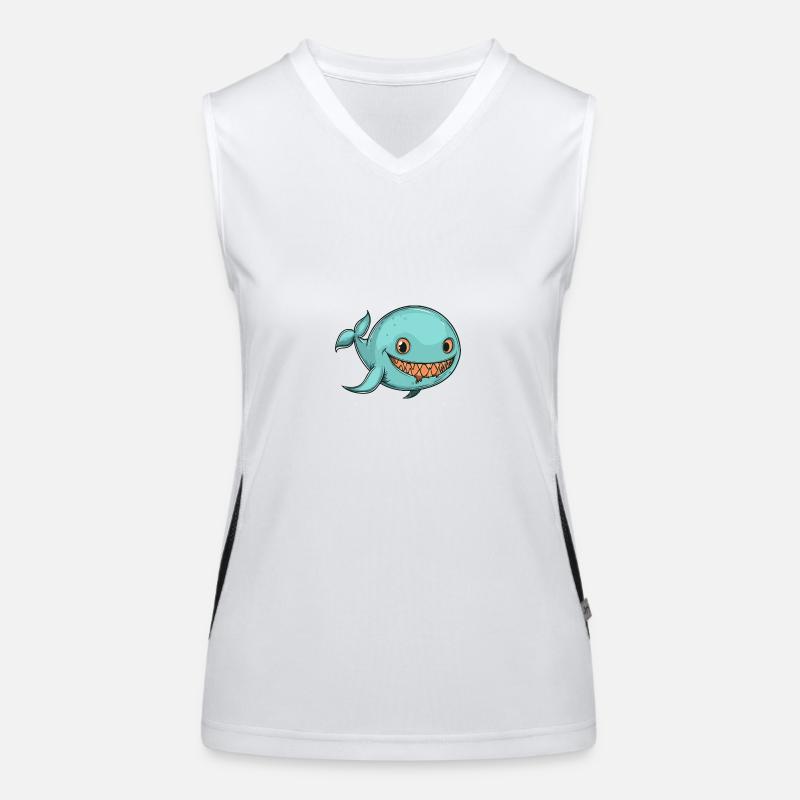 Whale Halloween Funny Zombie Women's Functional Contrast Tank Top