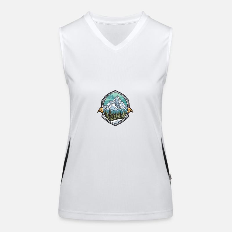 Alpen Ski Eisberge Berge Funktionelles Kontrast-Tank Top für Frauen