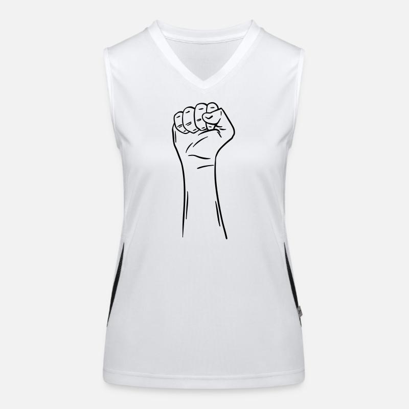 Hand Faust 2 / Faust / Kampf / Protest Funktionelles Kontrast-Tank Top für Frauen