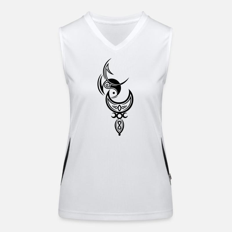 Moon with goddess, triple moon Women's Functional Contrast Tank Top