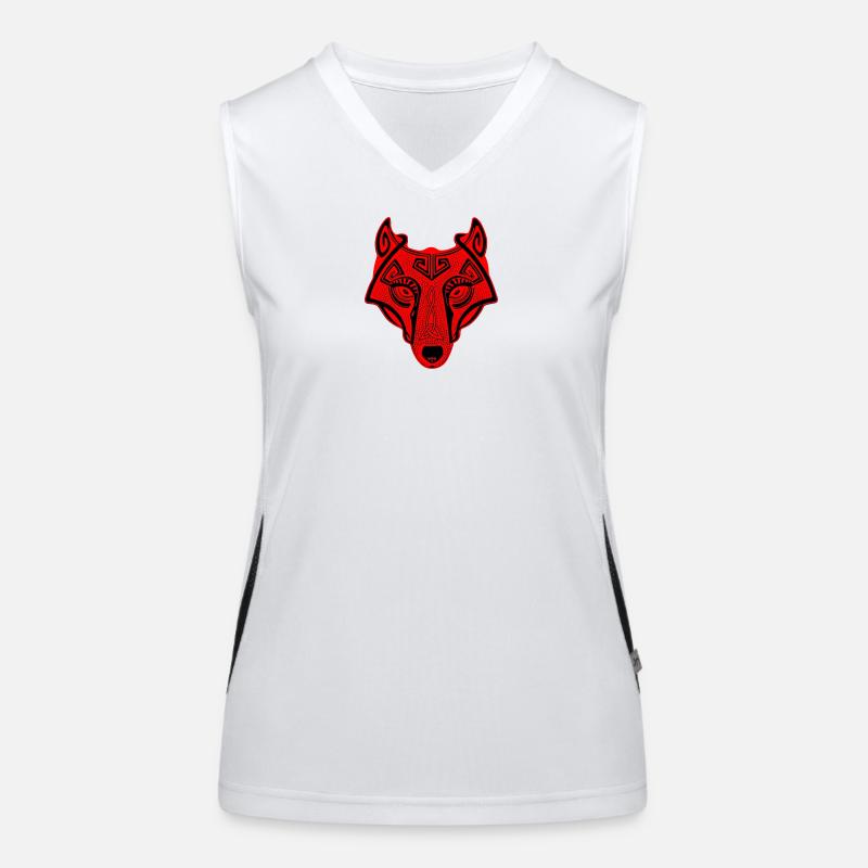 Wikingerwolf Fenrir walhalla Funktionelles Kontrast-Tank Top für Frauen