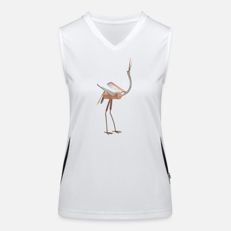 Abstract Metallischer Vogel Funktionelles Kontrast-Tank Top für Frauen