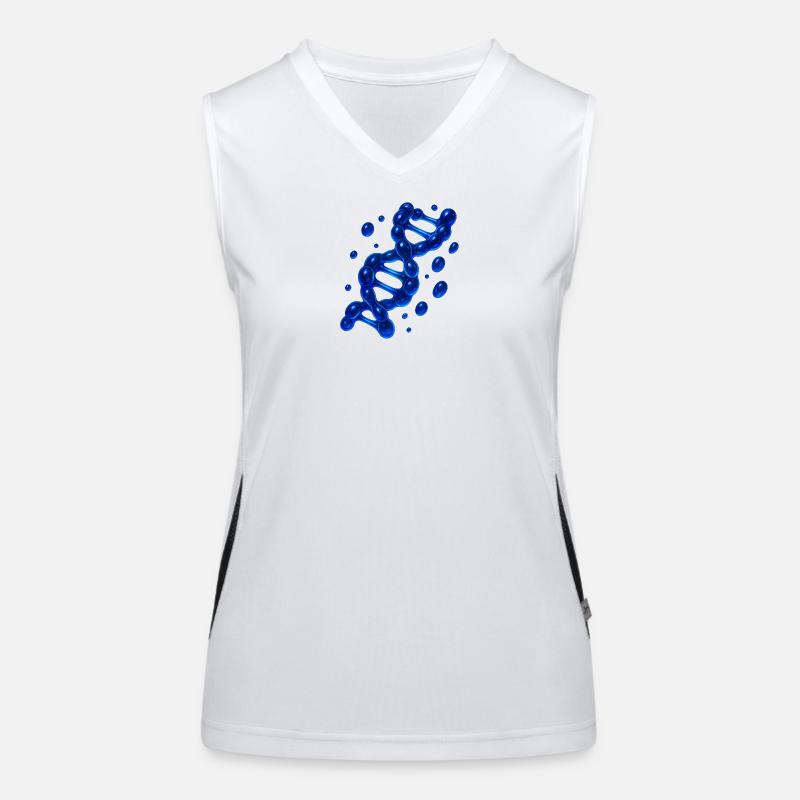 3D DNA Helix Molecule Blue Women's Functional Contrast Tank Top