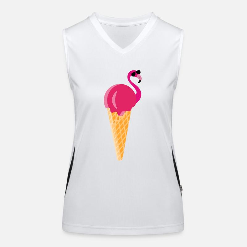 Ice cream Waffeleis Eiskugel Flamingo Eis Funktionelles Kontrast-Tank Top für Frauen