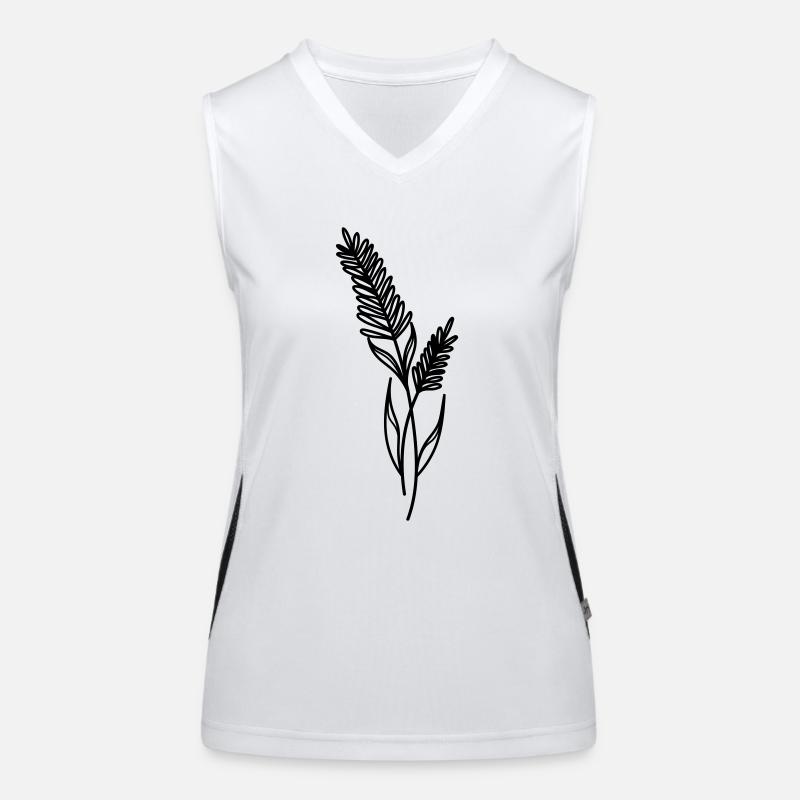 Wilde Blume boho line art Funktionelles Kontrast-Tank Top für Frauen