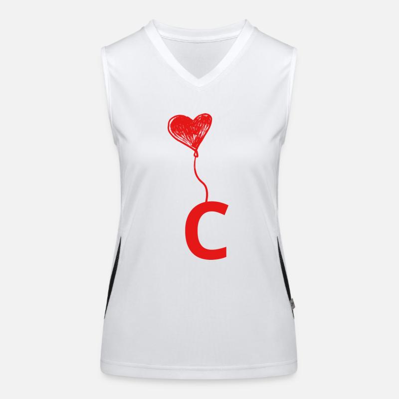 Buchstabe c Herz Funktionelles Kontrast-Tank Top für Frauen