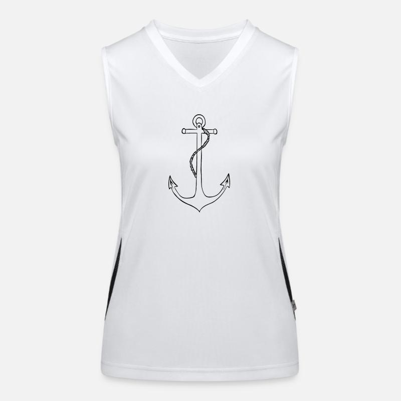 Anchor Ship Sailing Women's Functional Contrast Tank Top