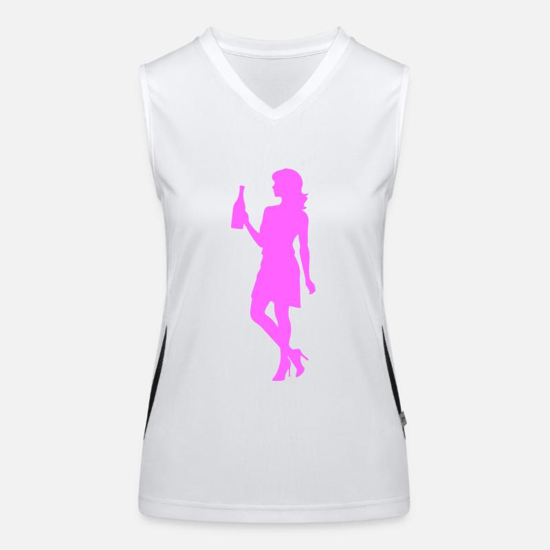 Woman Drinking Silhouette Women's Functional Contrast Tank Top