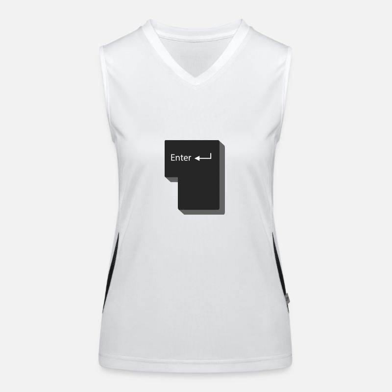 Enter button computer gift idea Women's Functional Contrast Tank Top