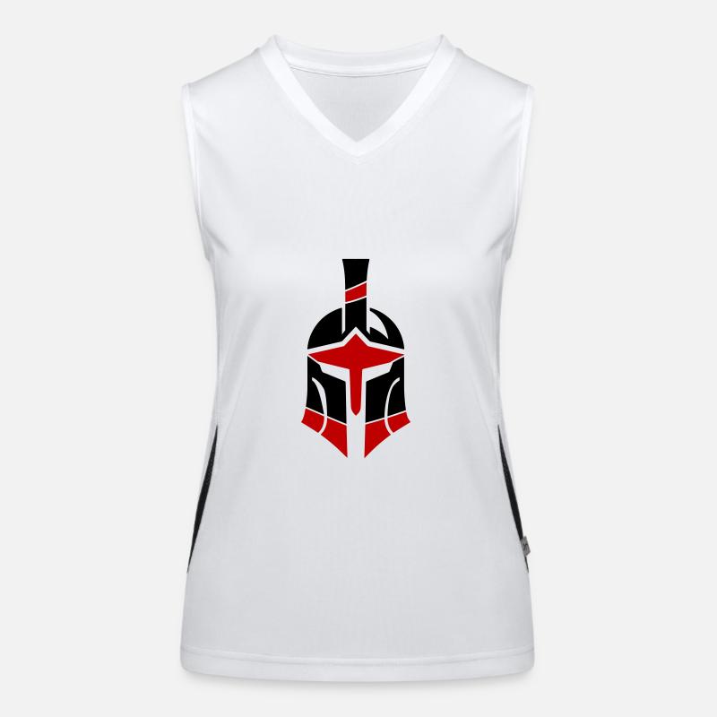 Spartaner Helm Logo Gladiator Funktionelles Kontrast-Tank Top für Frauen