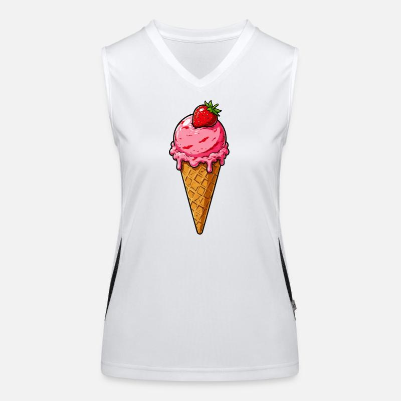 Boule de glace à la fraise Débardeur respirant contrasté Femme