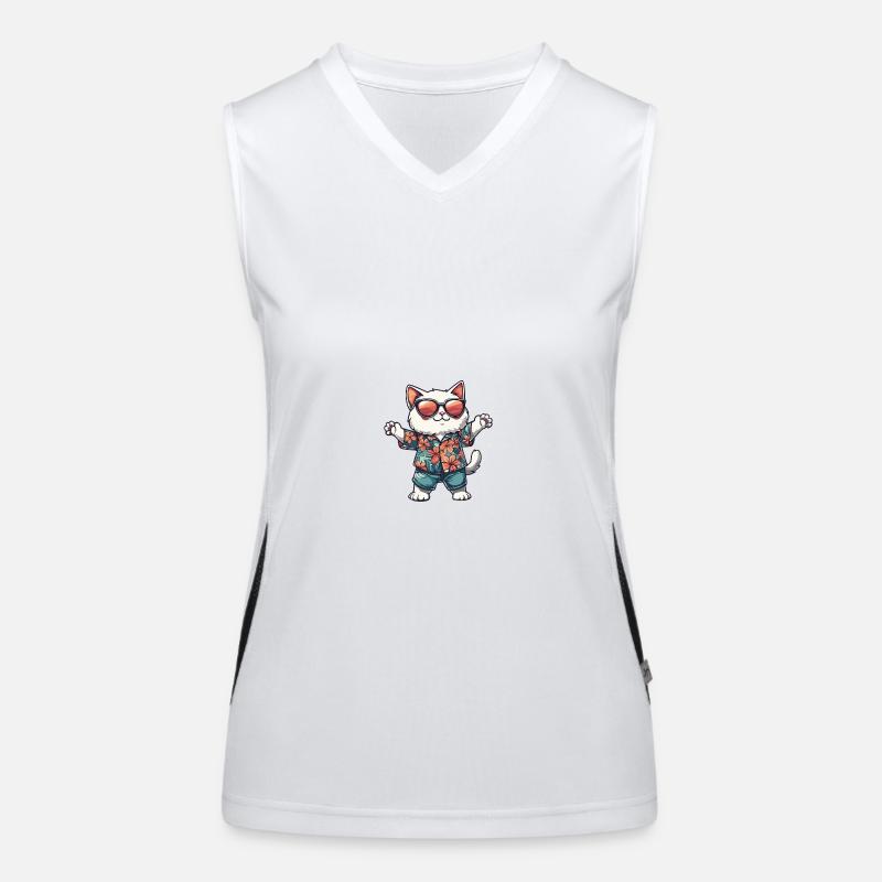 Katze Comic Urlaub Funktionelles Kontrast-Tank Top für Frauen