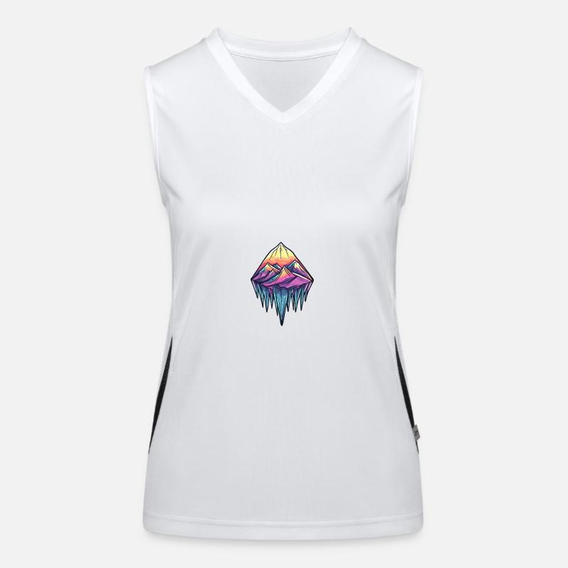 Eisberge Symbol Arktis Berge Funktionelles Kontrast-Tank Top für Frauen