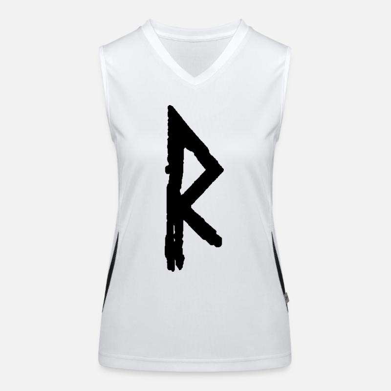 Elder Futhark Rune Raidho - lettre R Débardeur respirant contrasté Femme