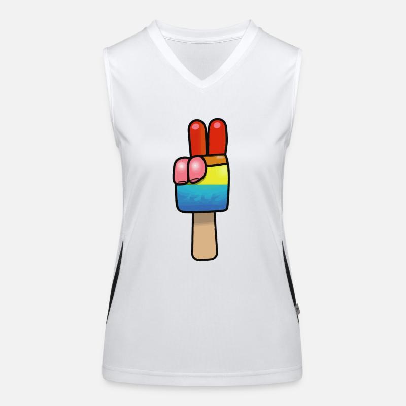 Eis am Stiel Friedenszeichen Peace Funktionelles Kontrast-Tank Top für Frauen