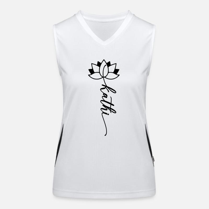 Kathi Name Flower Font Women's Functional Contrast Tank Top