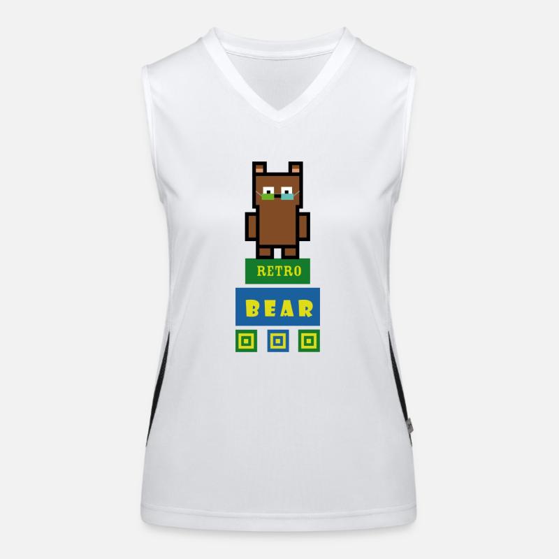 Braunbär im Retrostyle Funktionelles Kontrast-Tank Top für Frauen