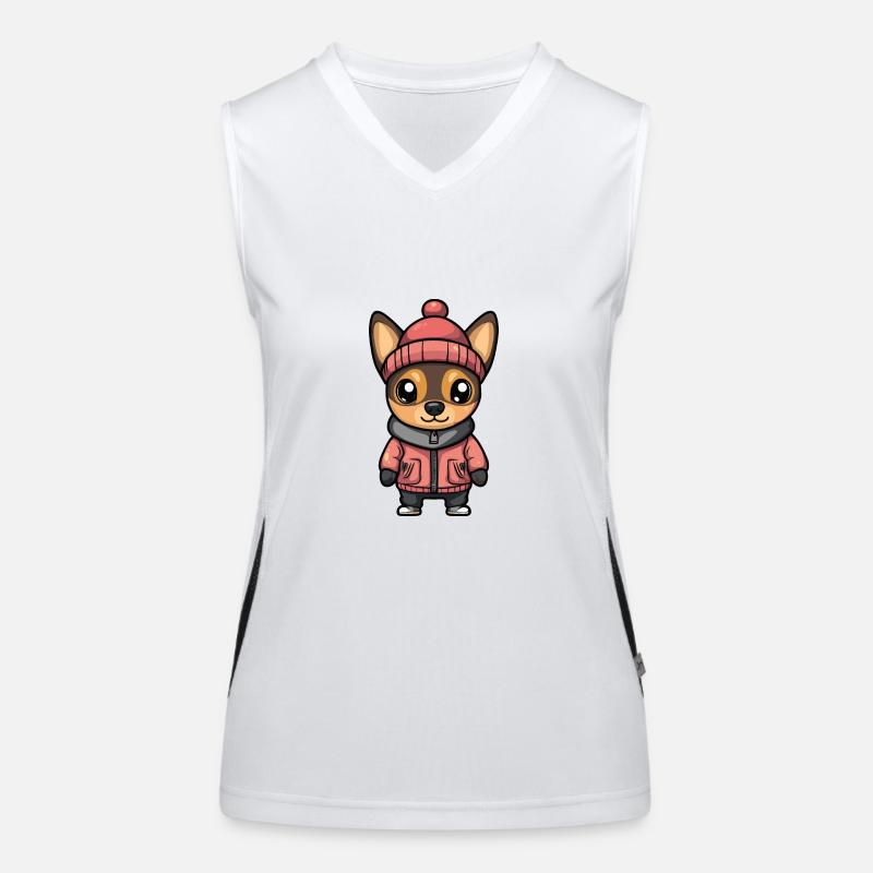 Pinscher Hund Winter Funktionelles Kontrast-Tank Top für Frauen