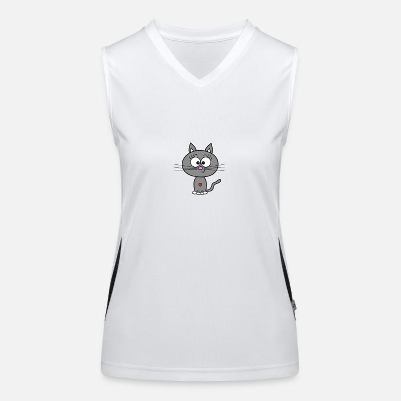 Gris chat Débardeur respirant contrasté Femme