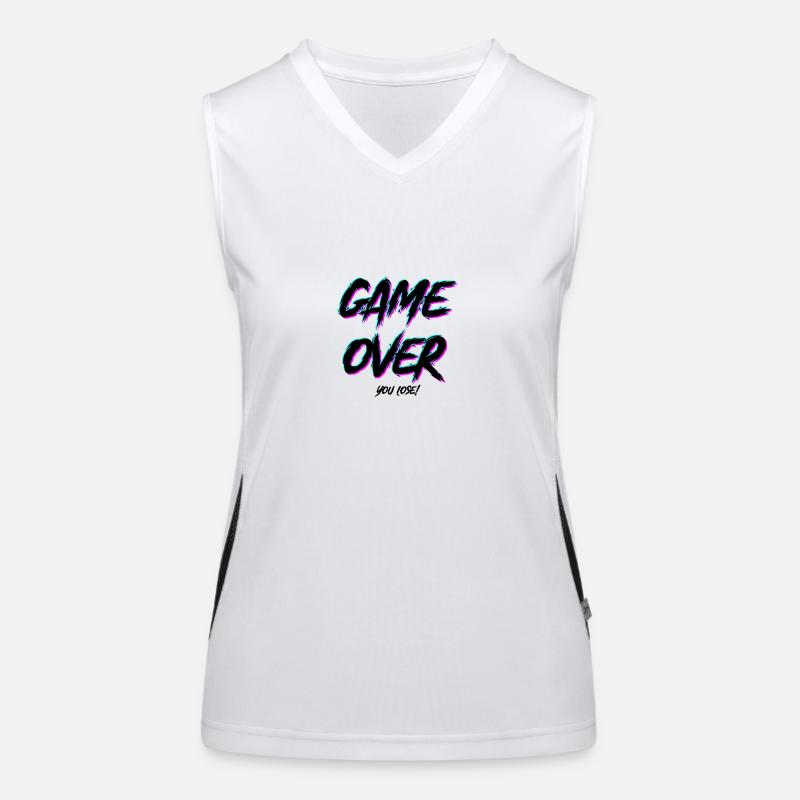 Game over - Women's Functional Contrast Tank Top - white/black