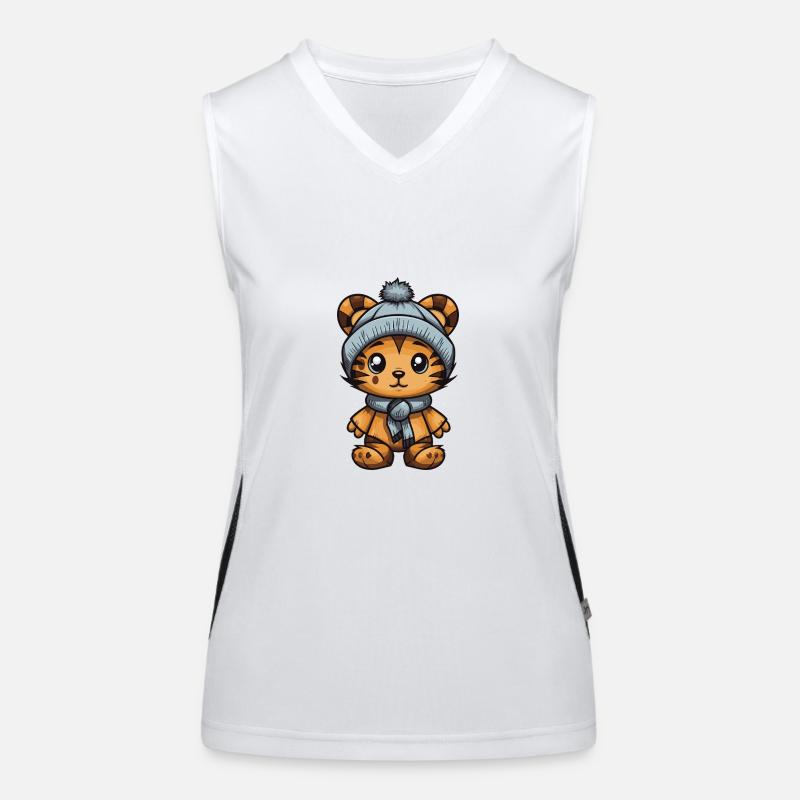 Tiger Winter Animal Baby Comic Women's Functional Contrast Tank Top