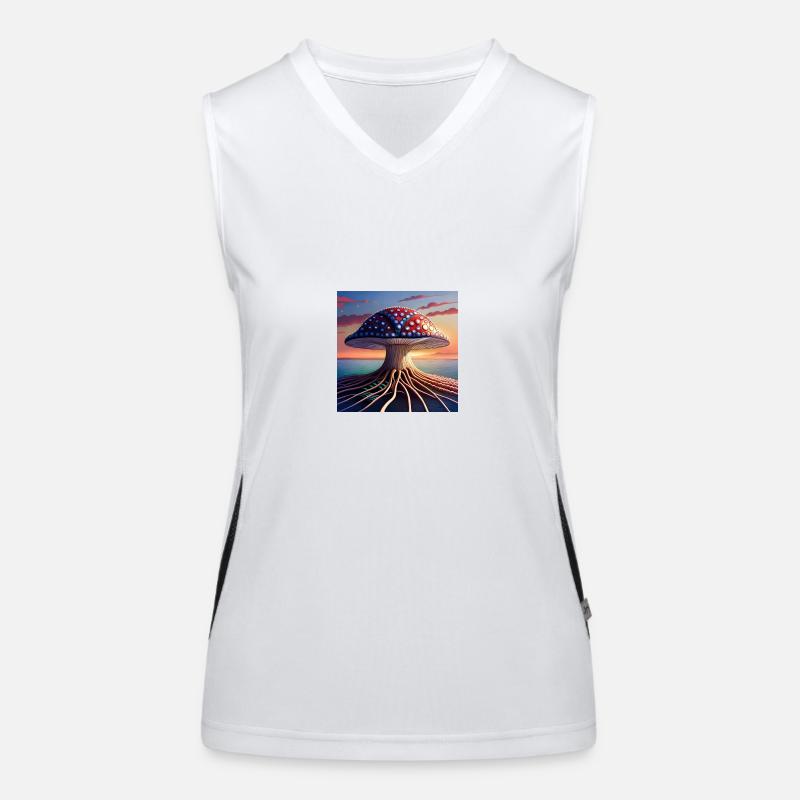 Mushroom Comic Funktionelles Kontrast-Tank Top für Frauen
