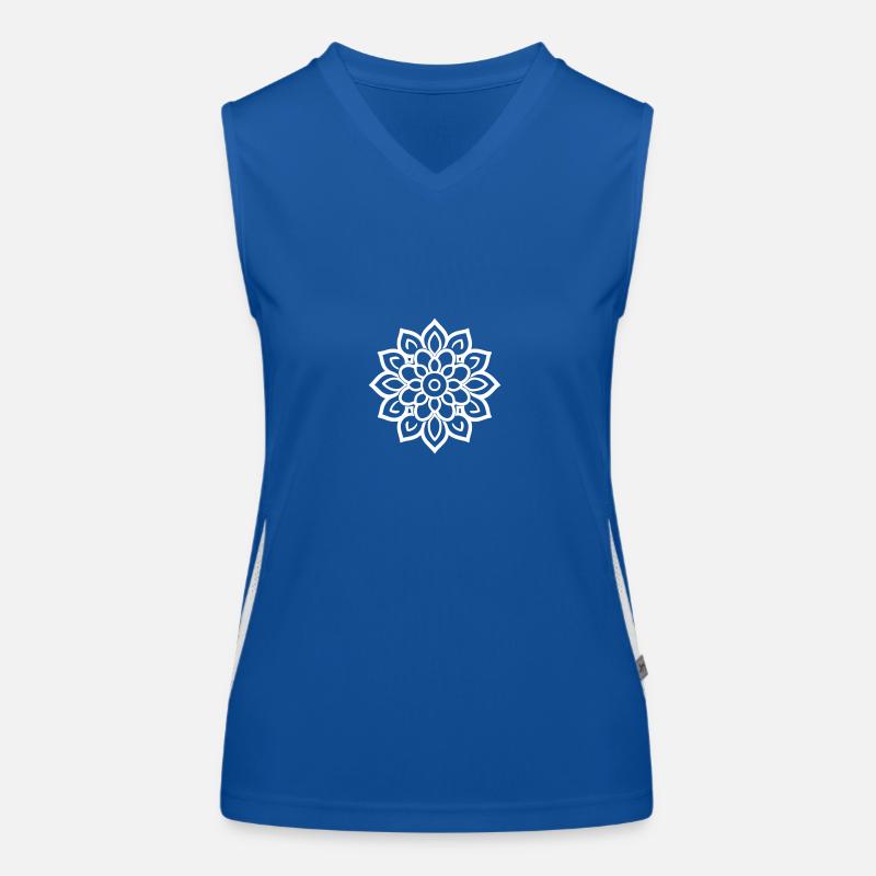 Mandala Blüte Logo Funktionelles Kontrast-Tank Top für Frauen