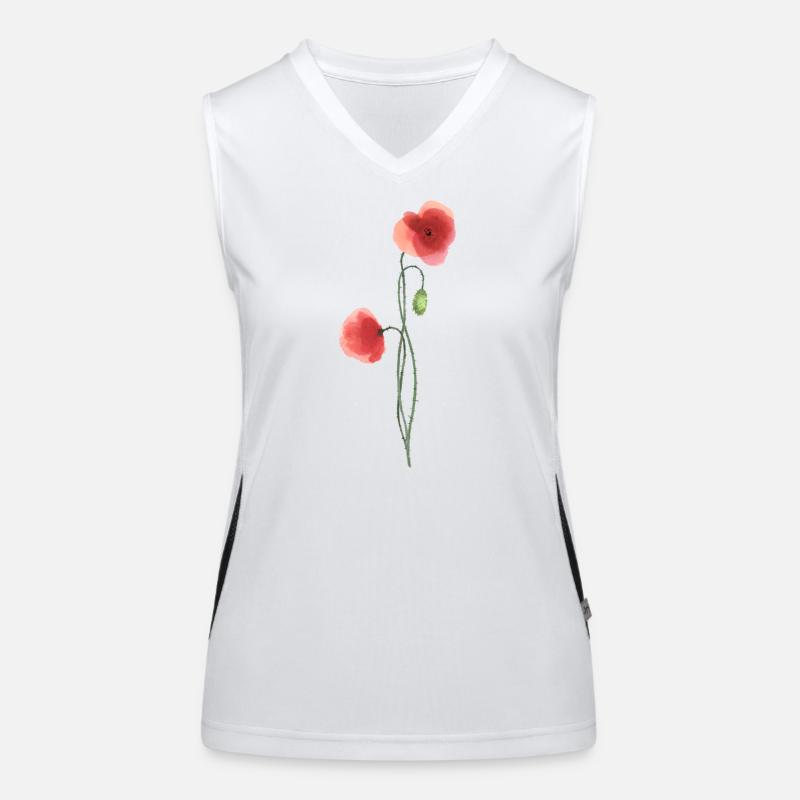 Flower: red poppy Women's Functional Contrast Tank Top