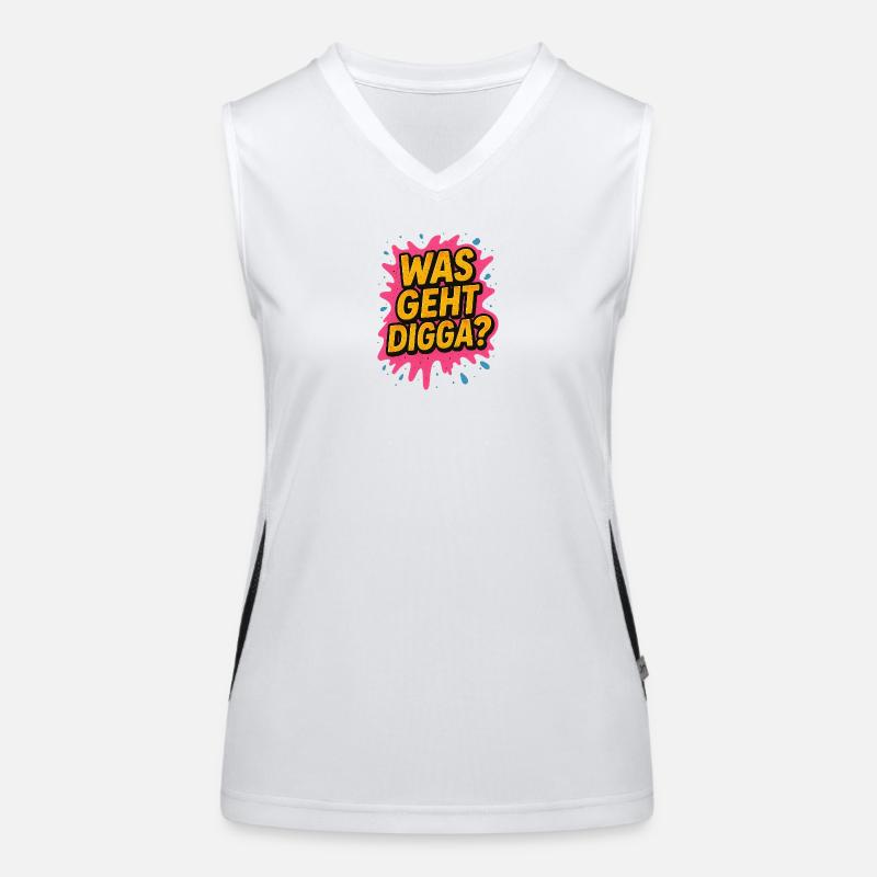 Was geht digga Jugendsprache Funktionelles Kontrast-Tank Top für Frauen