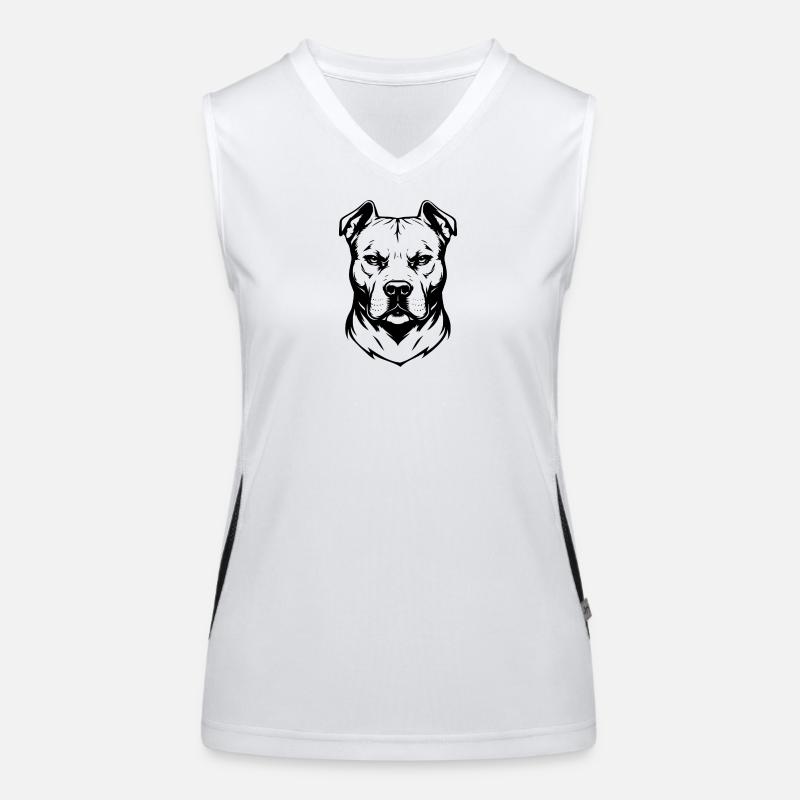Pitbull Design schwarz Funktionelles Kontrast-Tank Top für Frauen