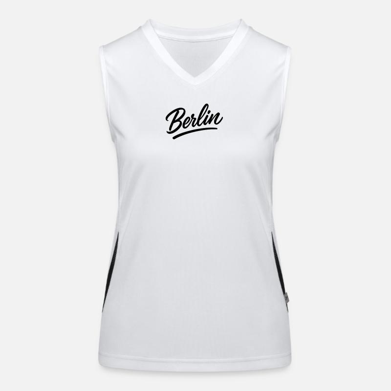 Berlin Schriftzug im Script-Stil Funktionelles Kontrast-Tank Top für Frauen
