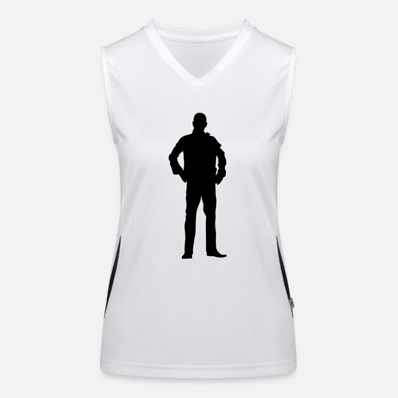 Mann Körper Silhouette Vektor-Design Funktionelles Kontrast-Tank Top für Frauen