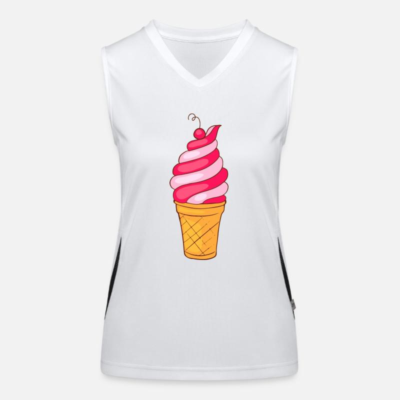Eis Speiseeis Eiskrem Eiscreme Kugeleis Eisbecher Funktionelles Kontrast-Tank Top für Frauen