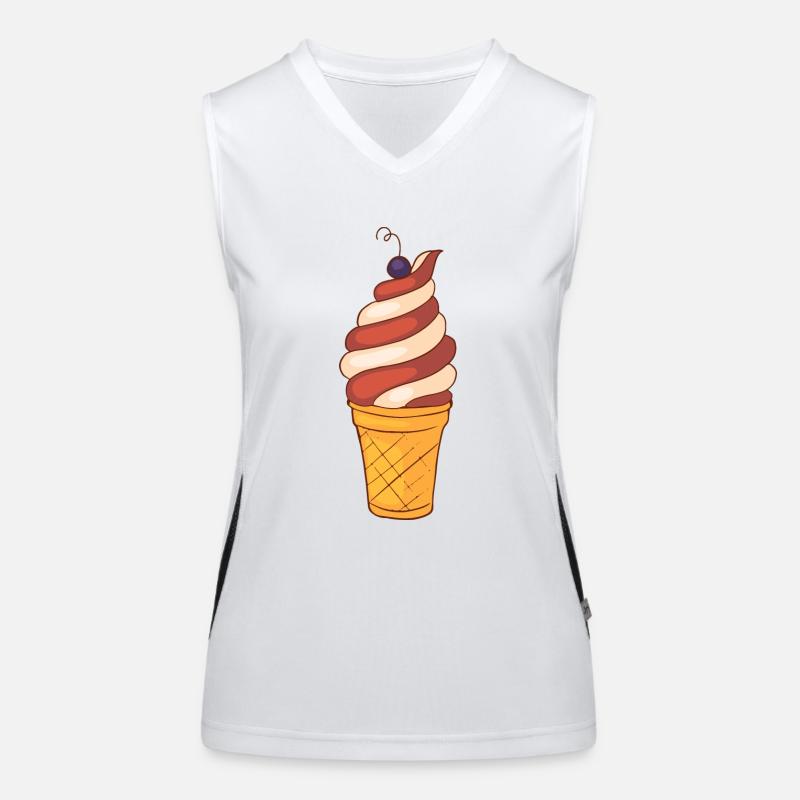 Eis Speiseeis Eiskrem Eiscreme Kugeleis Eisbecher Funktionelles Kontrast-Tank Top für Frauen