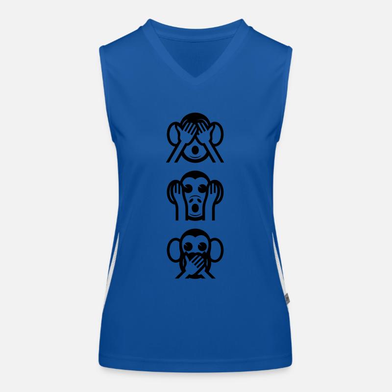 Three Wise Monkeys Vertikale Funktionelles Kontrast-Tank Top für Frauen